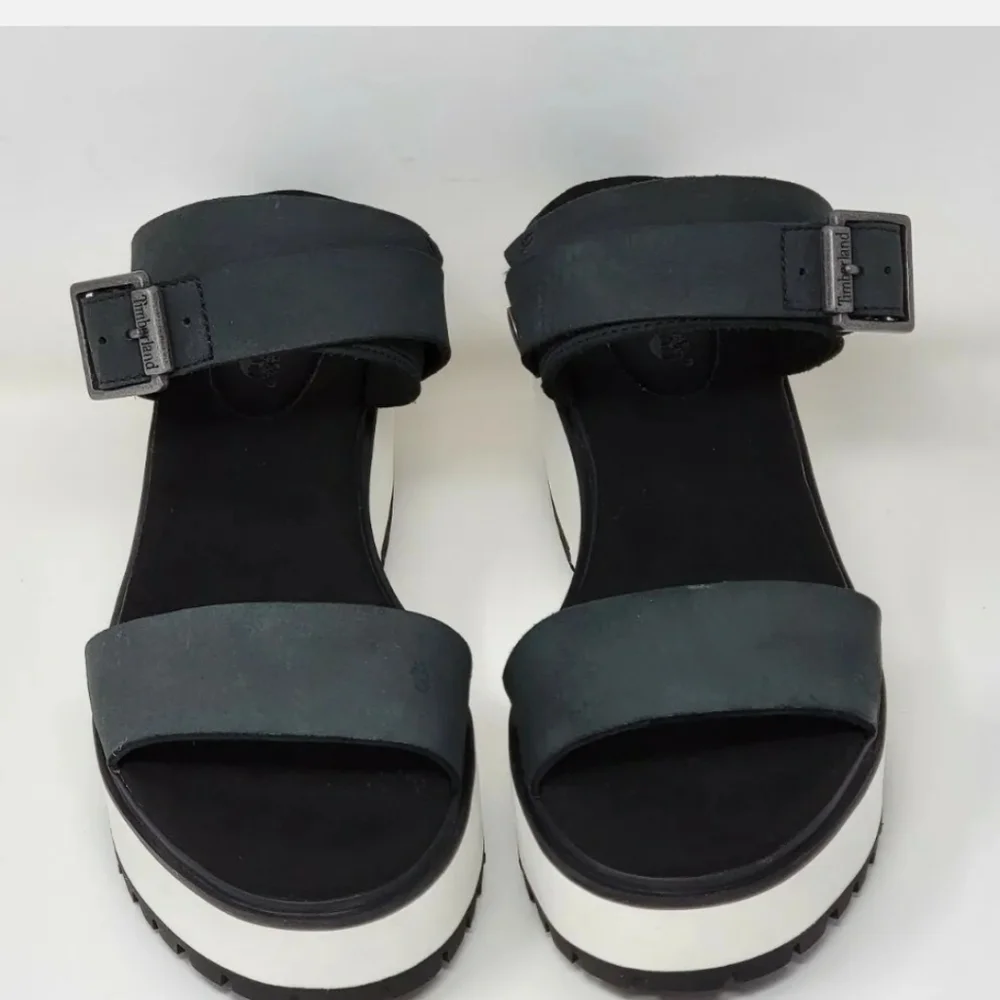 Timberland Women's Koralyn Black & White Sandals Size 9.5 A26SF New